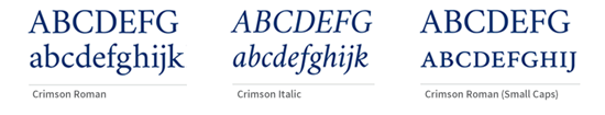 crimson font samples