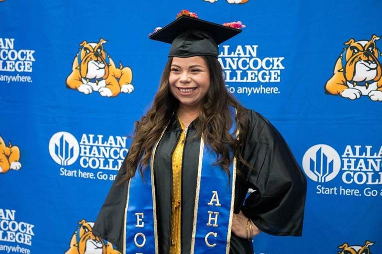 female graduate during commencement at Allan Hancock College