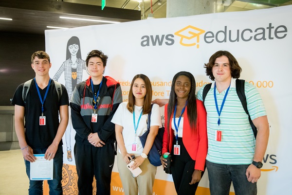 Students attend Amazon Education event on Cloud Computing in East Palo Alto, California