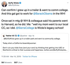 This image shows a Twitter post from Assemblymember Buffy Wicks