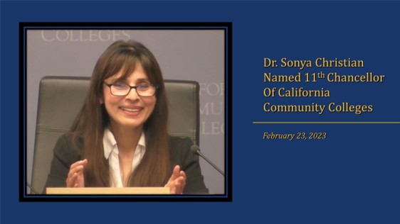 Dr. Sonya Christian Named 11th Chancellor of California Community Colleges February 23, 2023